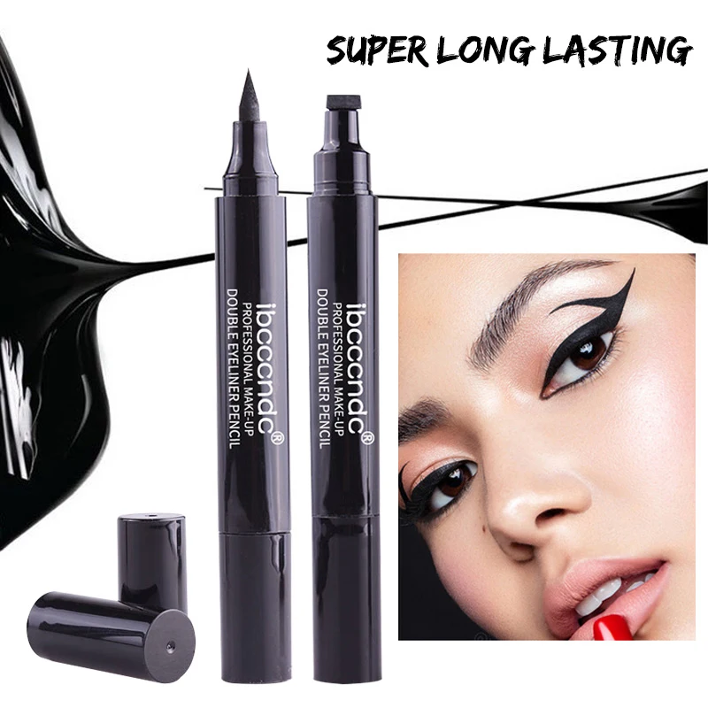 2 In1Black жидкая подводка для глаз маркер Карандаш Водонепроницаемый
