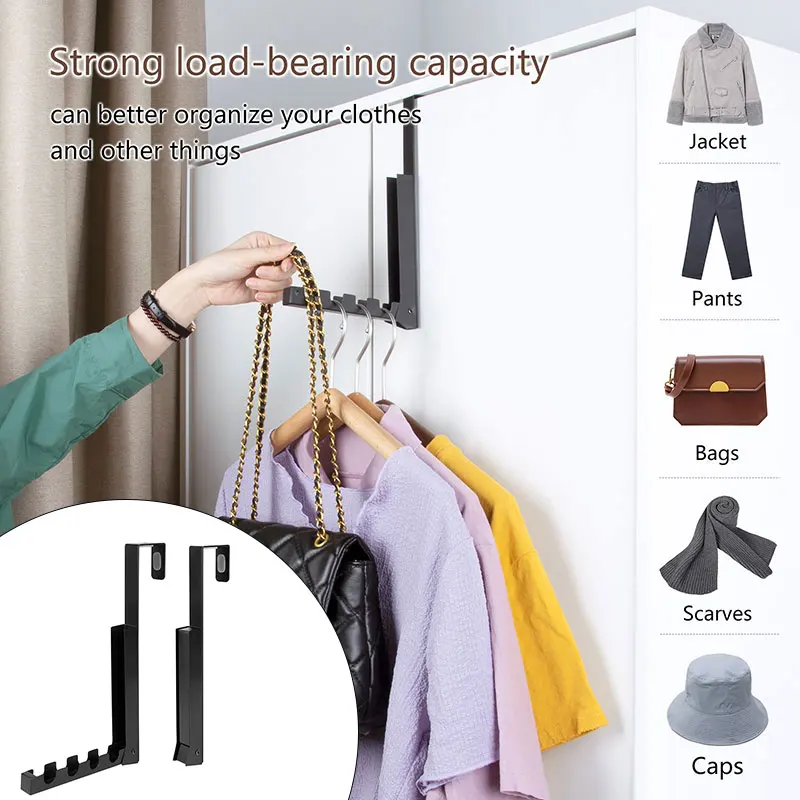Gancho de pared reutilizable en forma de Z, gancho negro impermeable y a prueba de aceite para ba&ntilde;o, cocina, resistente, VC-0
