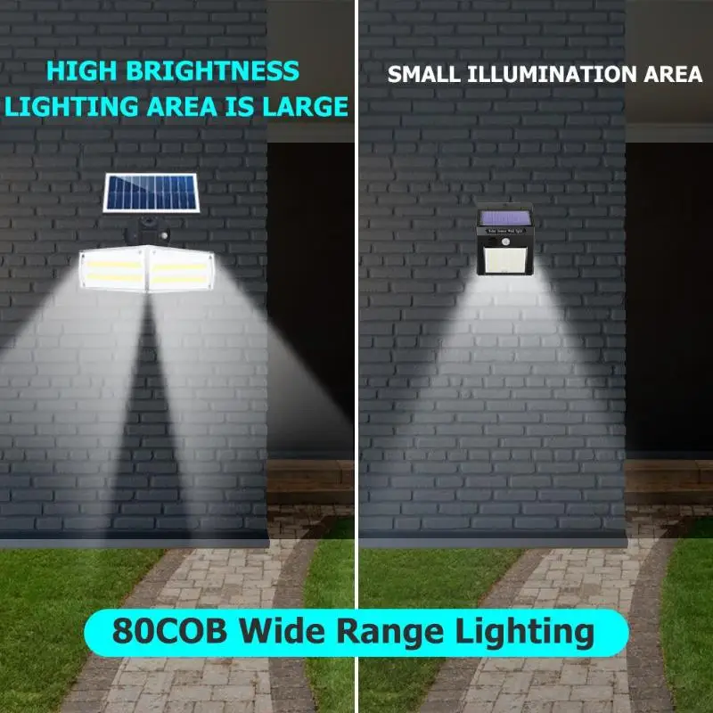 Настенный светильник на солнечной батарее с COB матрицей 46/80