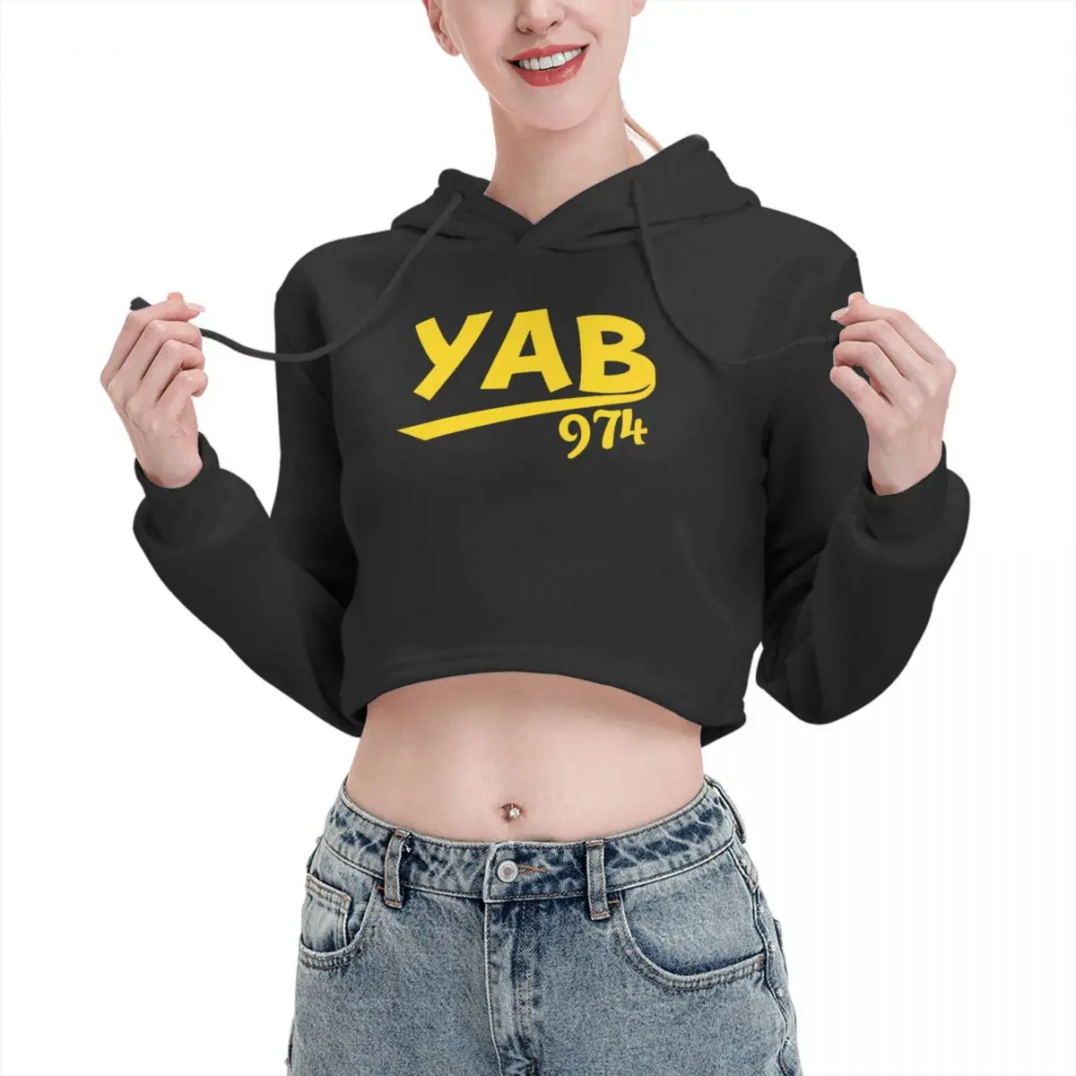 

Open navel Cat Ear Hoodie Sweater Yab 974 Reunion Islandby B Buzz Hooded rope Funny Novelty beautiful Print R248 pullover