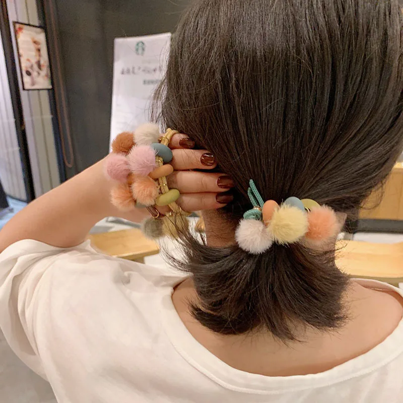 Помпопоны из кроличьего меха 35 мм/10 шт. искусственные помпоны разных цветов для