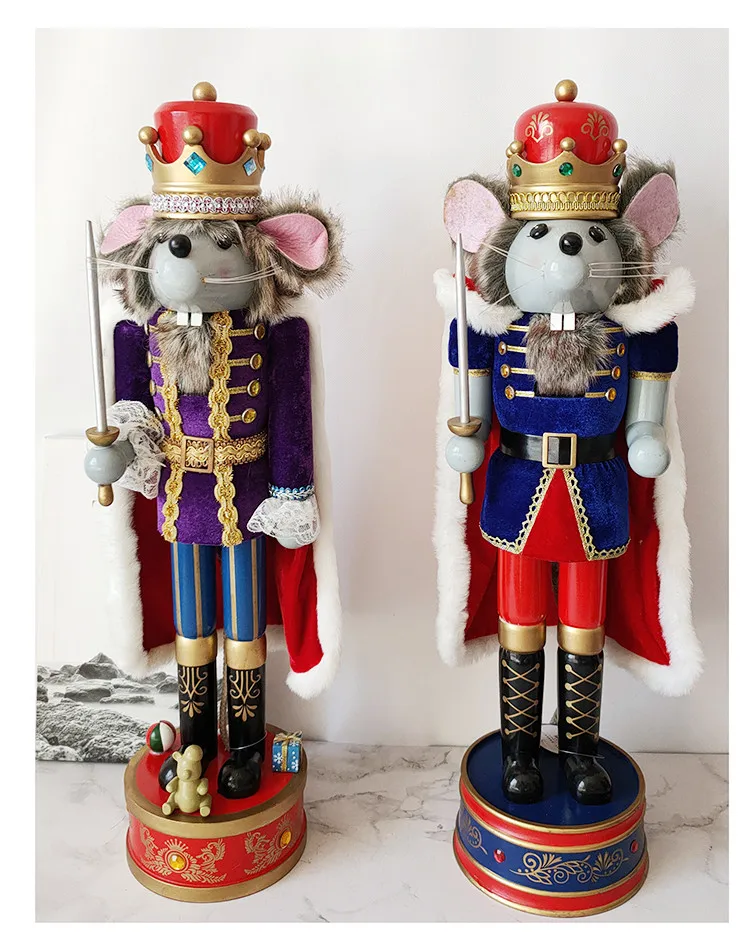 Wooden Nutcracker Doll Walnut Soldier Figures Vintage Handcraft Puppet Kids Toy Gift Decorative Ornaments Home Decoration 60CM | Дом и сад