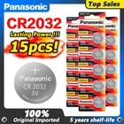 15 шт. оригинальный абсолютно новый аккумулятор для PANASONIC cr2032 3v кнопочные батарейки для монет подходит для часов