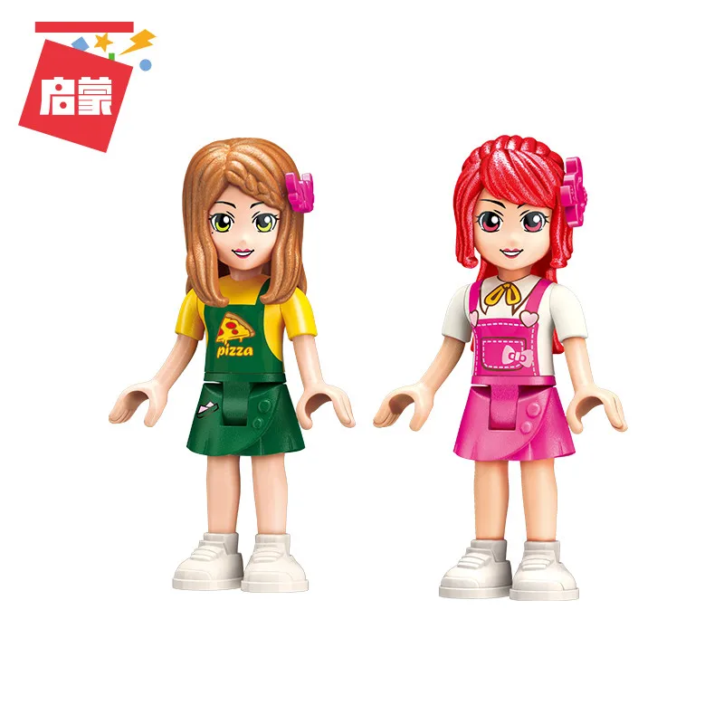 

ENLIGHTEN Girls City Friends Princess Pizza Dining Car Van Colorful Holidays Building Blocks Sets Kids Toys