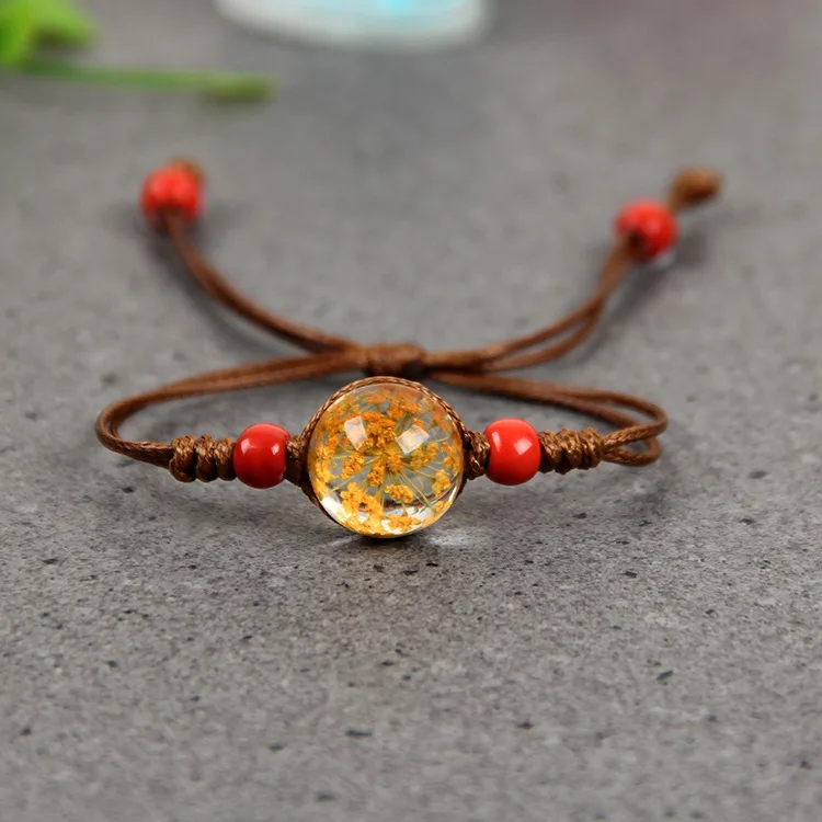 Натуральный белый кристалл камень браслет кулон многоцветный цветок ручной