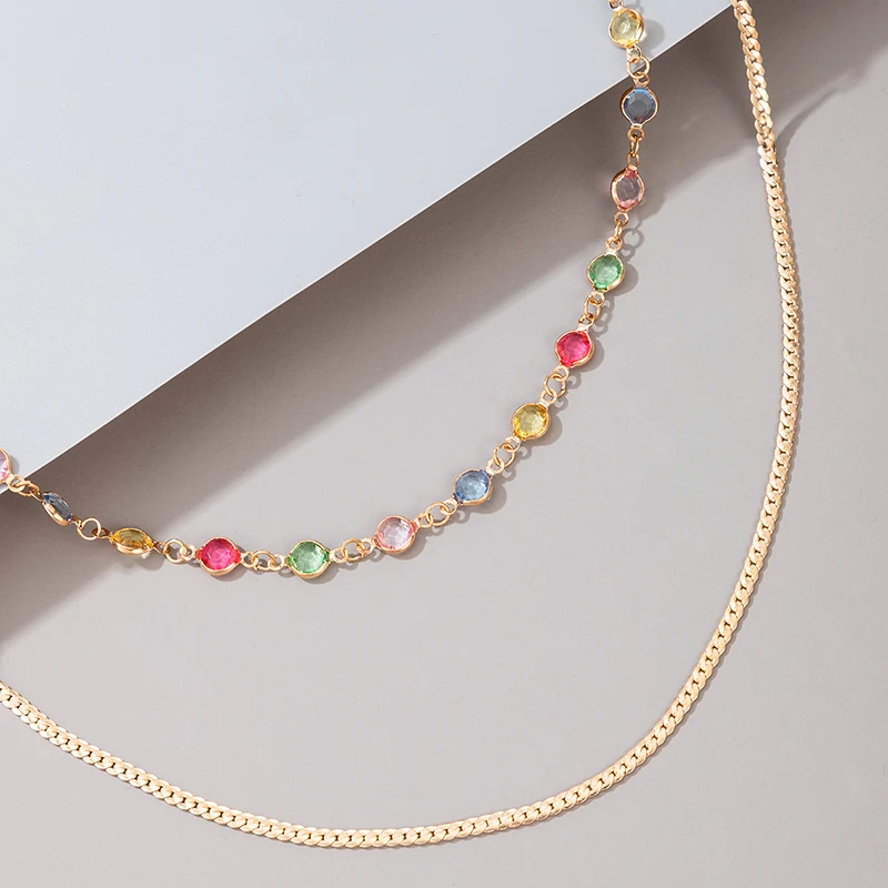 Tocona Colorful Luxury Beaded Choker Necklace for Women Charming Gold Color Alloy Metal Party Jewelry Collar 9505 | Украшения и