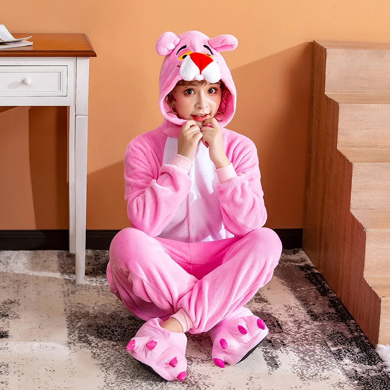 Розовая пантера кигуруми женские Комбинезоны для взрослых пижамы с животными