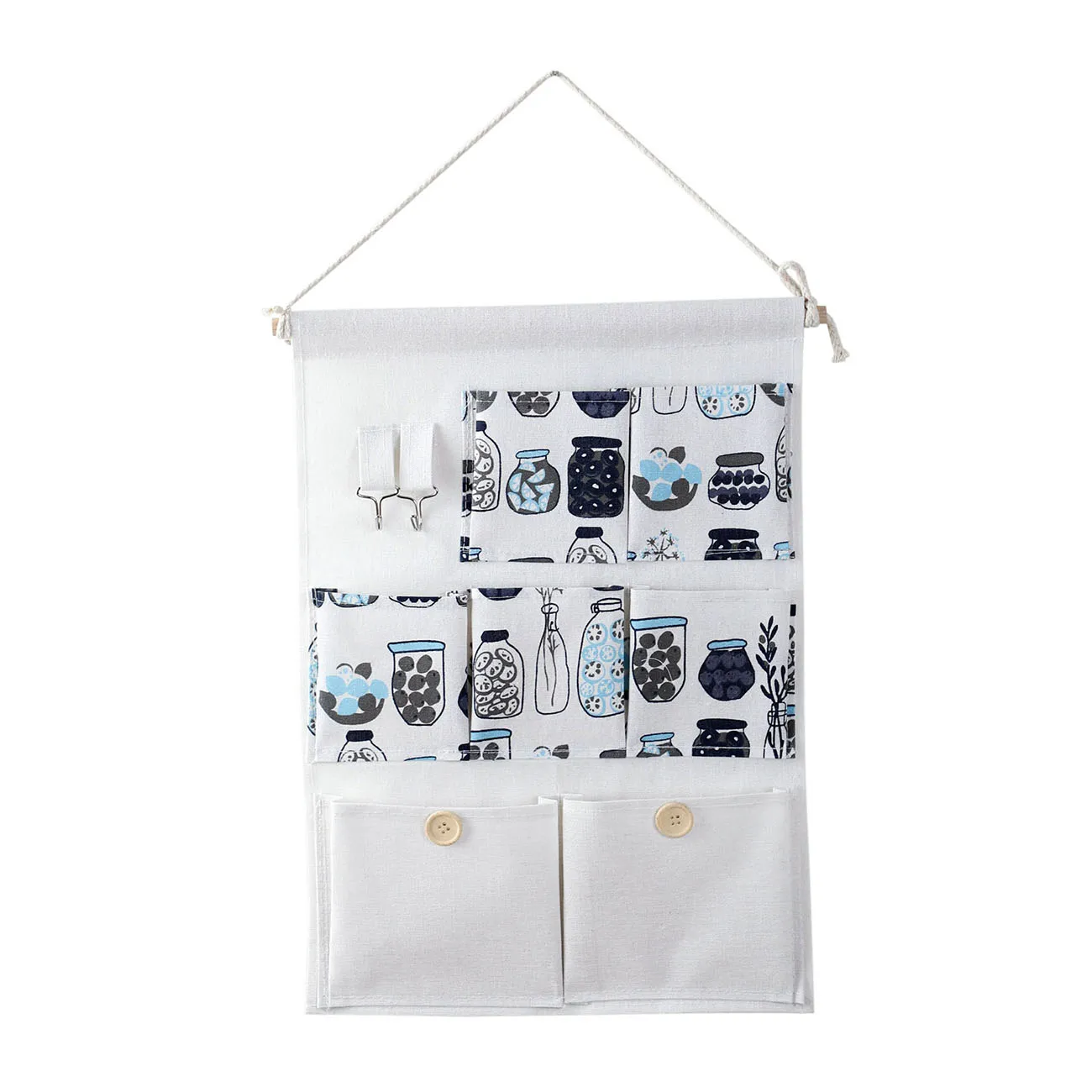 

Waterproof Wall Hanging Storage Bag Cotton Linen Hanging Pocket Organizers Behind The Door Wardrobe Office Sundries Container