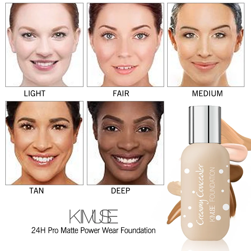 KIMUSE 24H Pro-Matte power износостойкая основа для макияжа maquiagem Профессиональный жидкий консилер водостойкий натуральный бренд