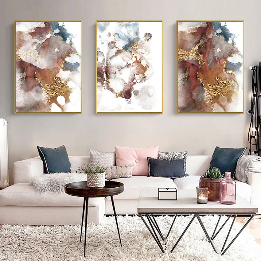 Холст современная абстрактная картина настенная живопись роскошный подвесной