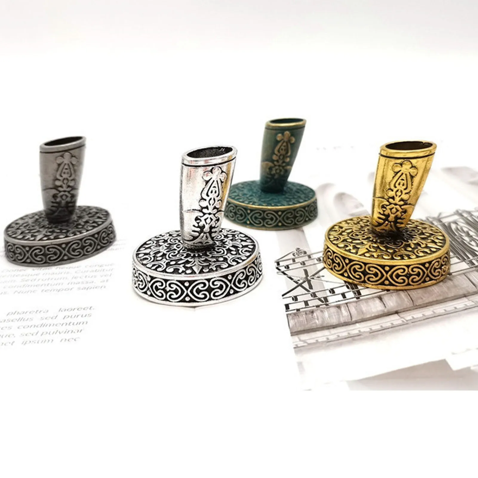 Винтажный металлический держатель для ручки с круглыми вставками офисный