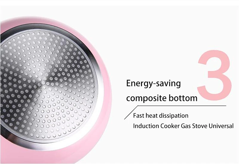 

Olerd 26CM Pink Wok Non-stick Pan Fried Scoop Pan Deep Fry Non-stick Pot Cooker General Use For Gas And Induction Cooker