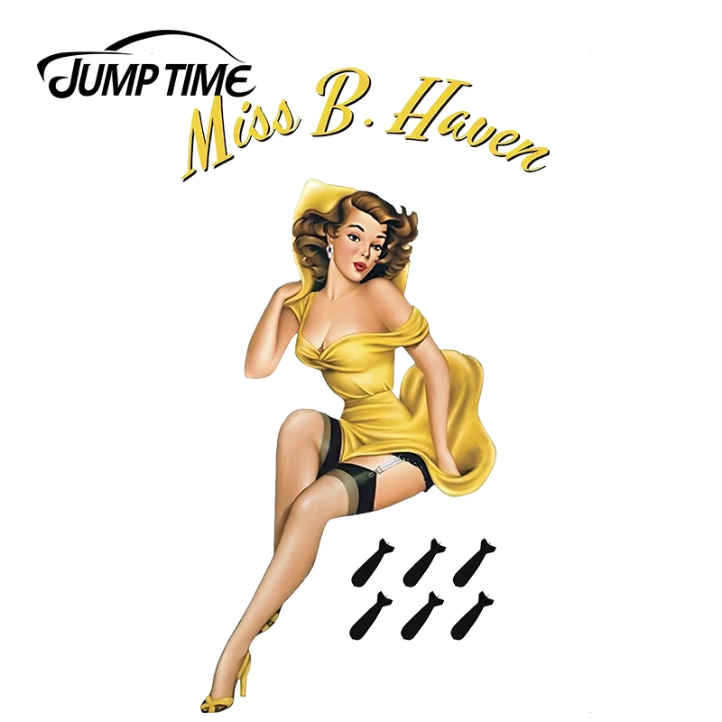 JumpTime 13 см X 8 6 Стильный автомобильный сексуальный дизайн Pinup Girl носа в стиле второй