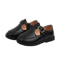 2020new kid shoes unisex student black leather shoes little girls and little boys school shoes soft bottom casual shoes brown