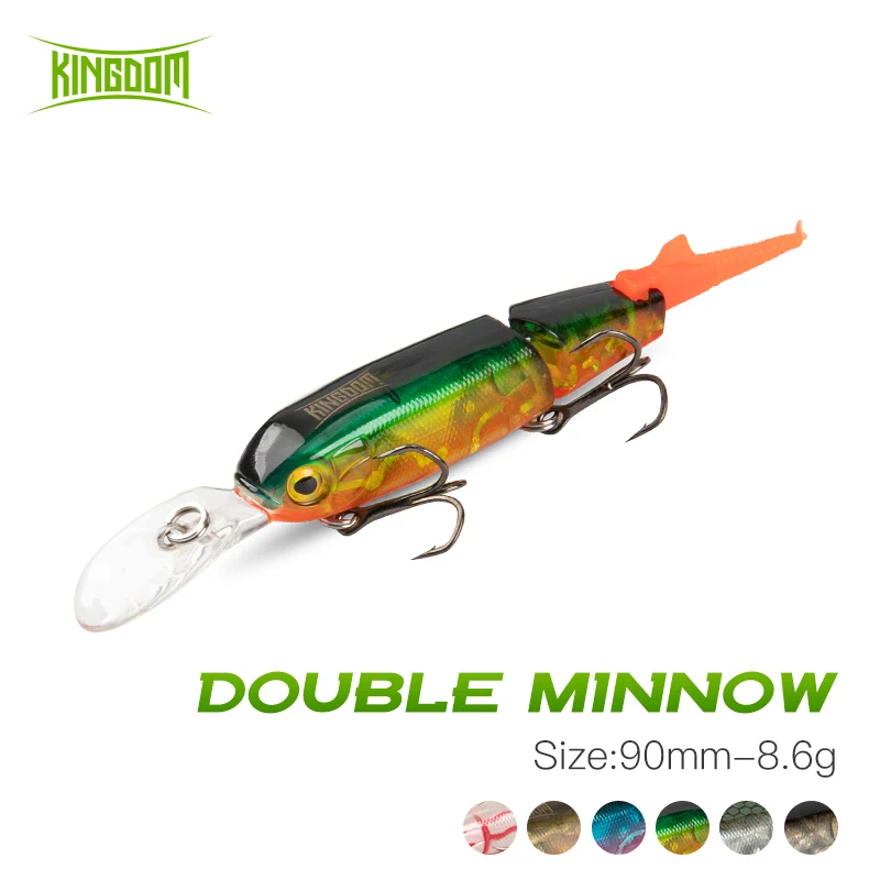 

Приманка для рыбной ловли Kingdom Minnow, 8,6 г, 90 мм, 2 секции, Джеркбейт, топвотер, приманка, приманка, искусственная свимбейт для ловли щуки