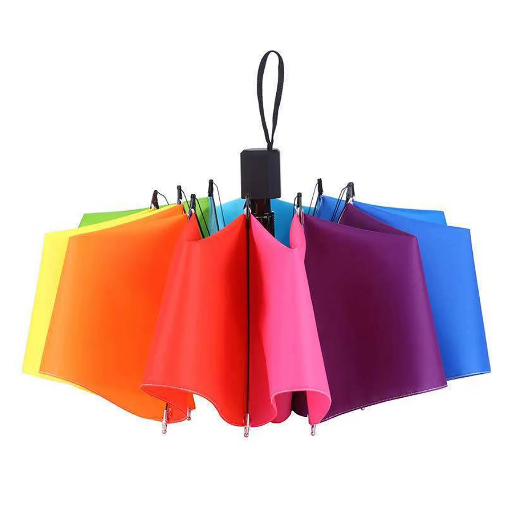 Free logo print personalized Rainbow Parasol Rain Umbrellas customized Business Gift Portable Wind Resistant Folding Umbrella | Дом и сад