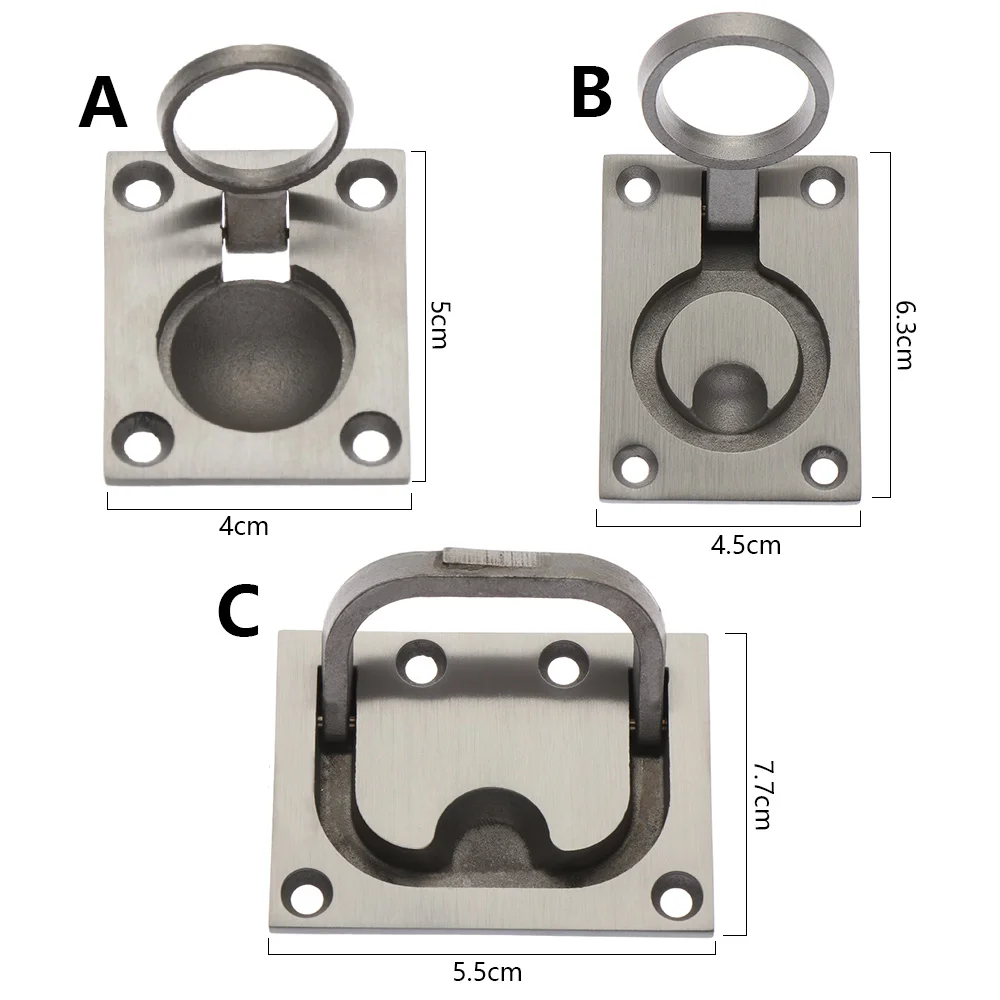 Встраиваемые ручки для дверей шкафа из нержавеющей стали выдвижное кольцо