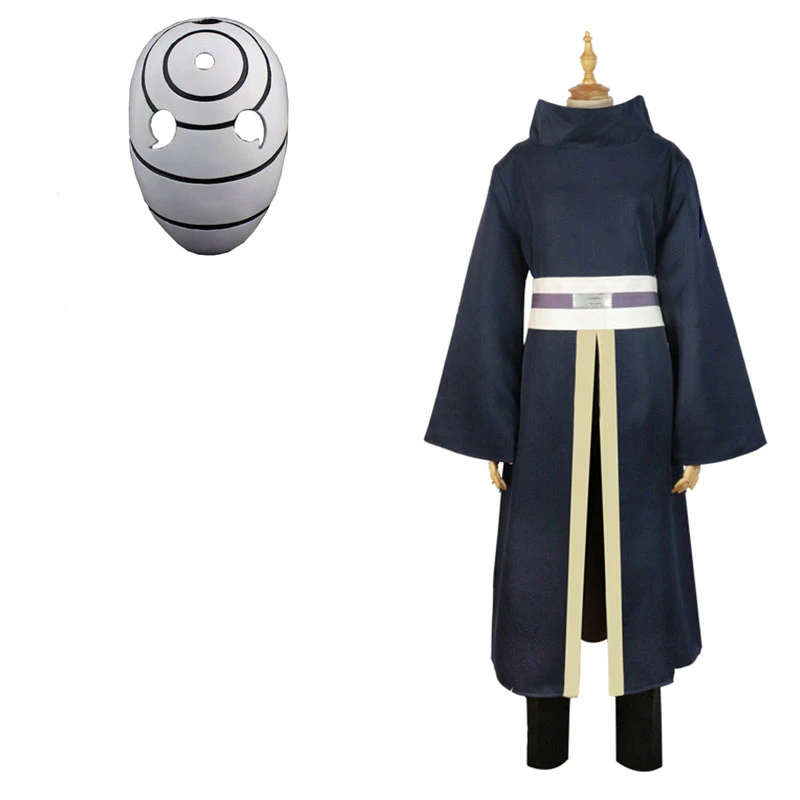 Аниме Наруто мультфильм ниндзя Акацуки Obito Учиха Обито Косплей костюмы маска