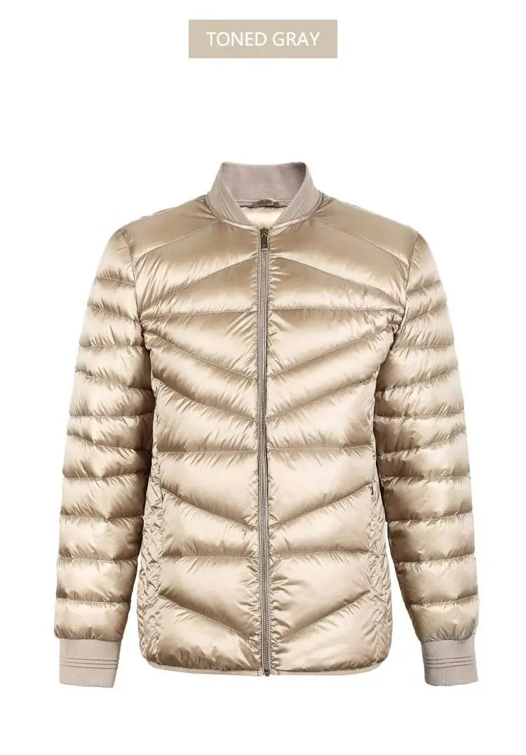 JackJones Для мужчин зимняя куртка Бейсбольным воротником короткая теплая куртка-пуховик 218412507