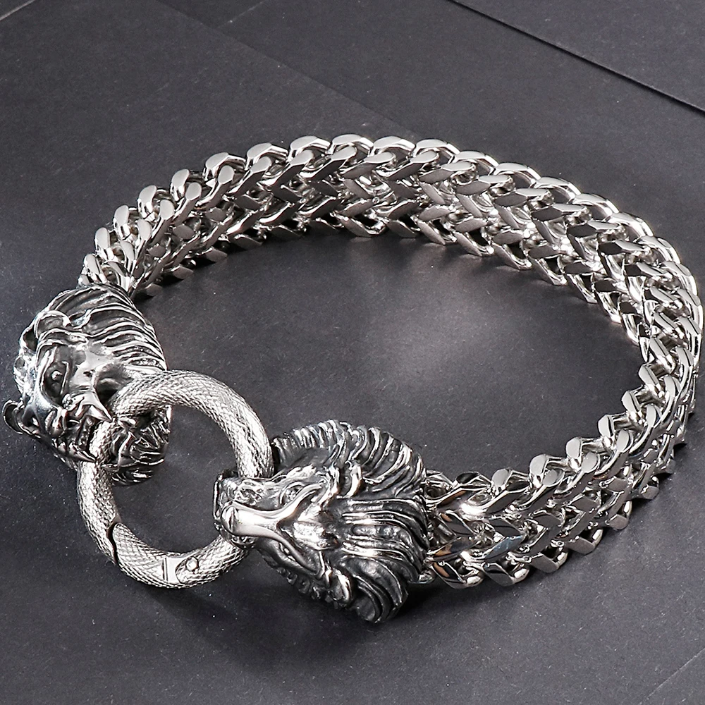 Для мужчин s Нержавеющая сталь Готический Король Лев Голова Франко ссылка