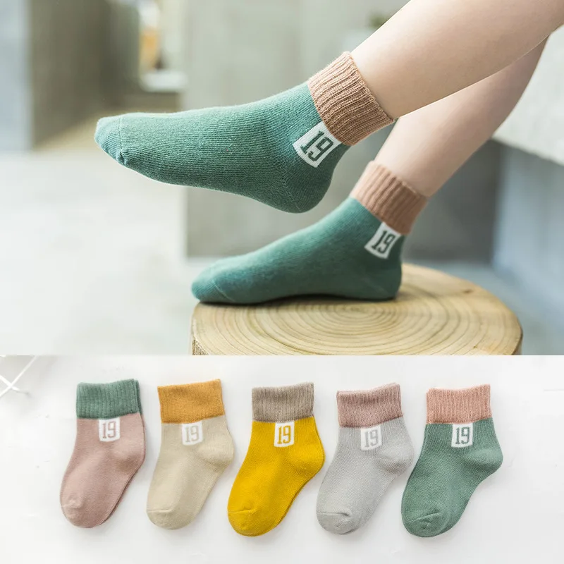 5 пара/лот 2019 Новинка Сезон осень зима Мягкие хлопковые носки для мальчиков