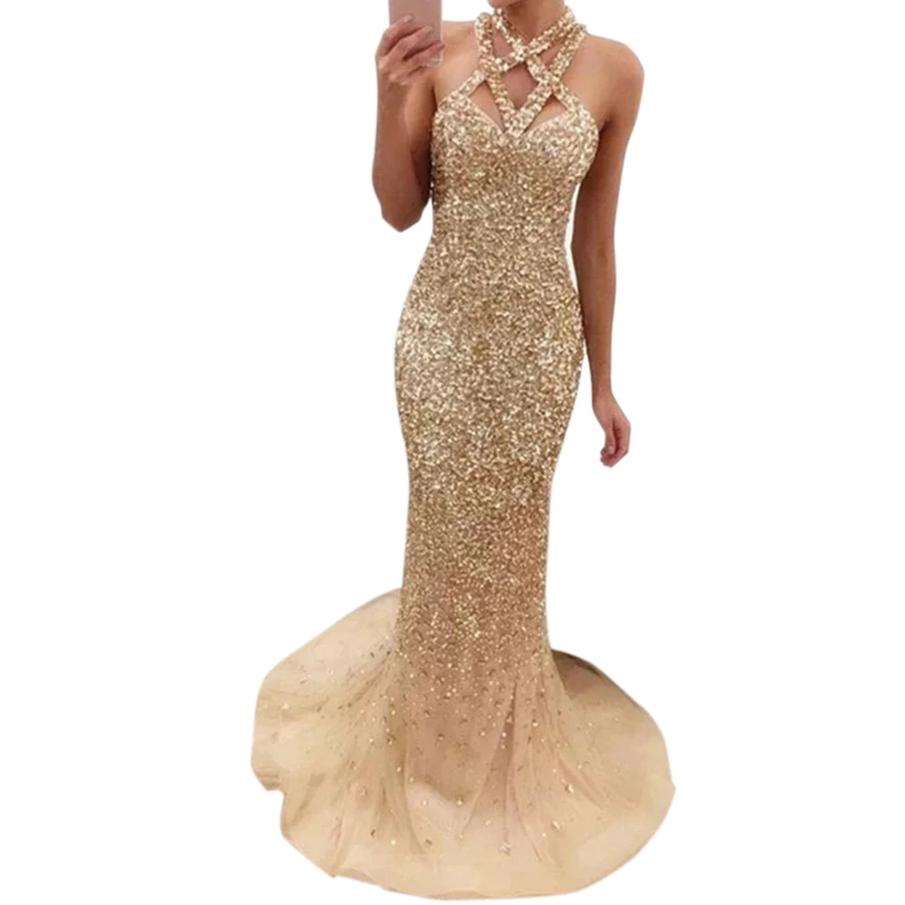 DYMADE вечерние платья длинные новинка 2020 Русалка расшитое блестками сексуальное
