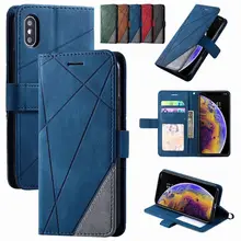 Stand Business Phone Holster For Samsung Galaxy A51 A10 A10S A20 A30 A20E A20S A40 A50 A30S A50S Rhombus Stripe Wallet Case D21G