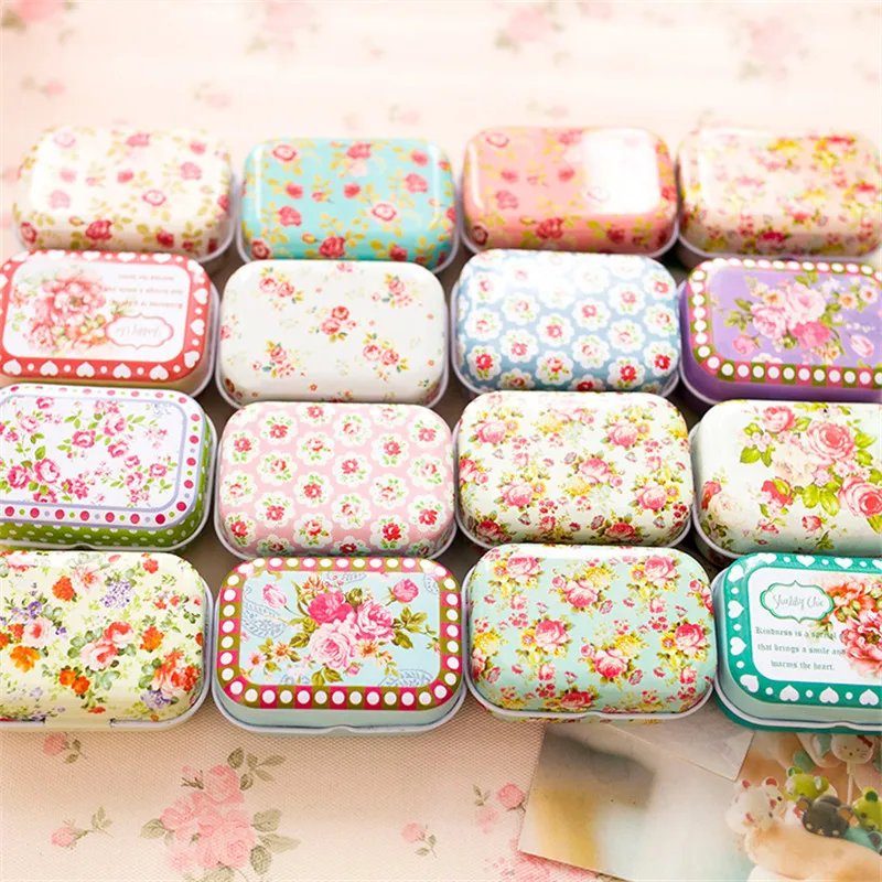 Портативная металлическая жестяная коробка для хранения конфет чая 6 шт./лот