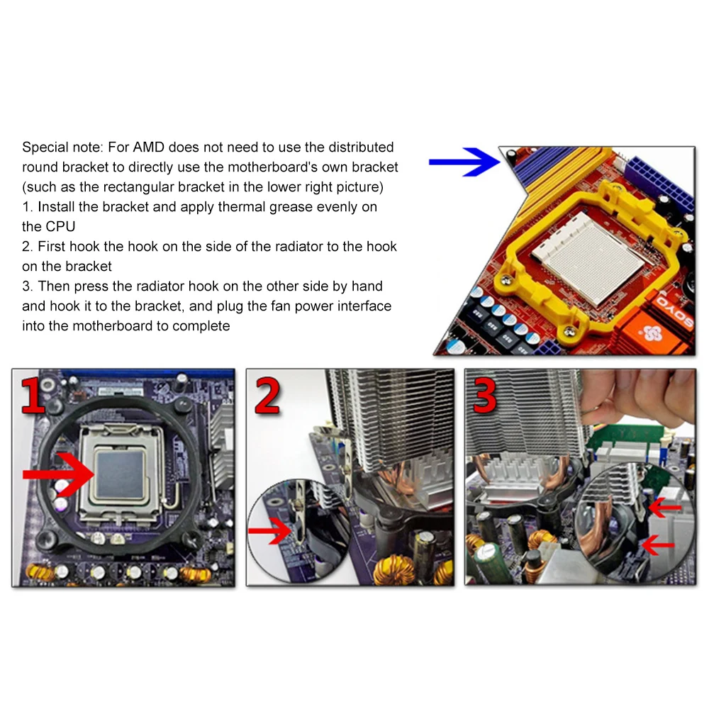 

SNOWMAN CPU Cooler 6 Heat Pipes 4 Pin PWM RGB Quiet Computer Aluminum CPU Cooling Fan Heatsink for Intel AMD AM3 AM4