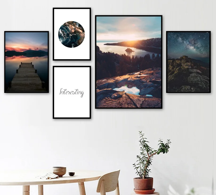 

Living Room Decoration Nordic Scandinavian Landscape Posters and Prints Wall Poster Painting for Interior Frameless Art Picture
