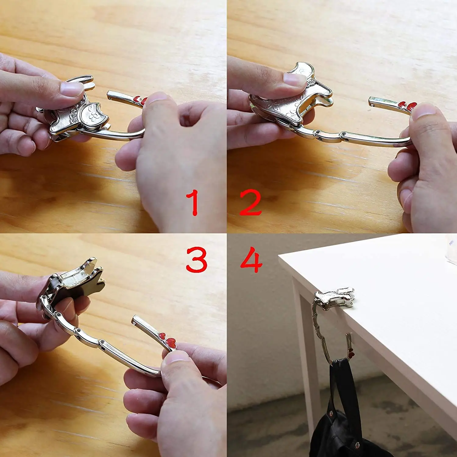 Складная сумка крючок вешалка держатель сплав модные блестящие стразы кошка