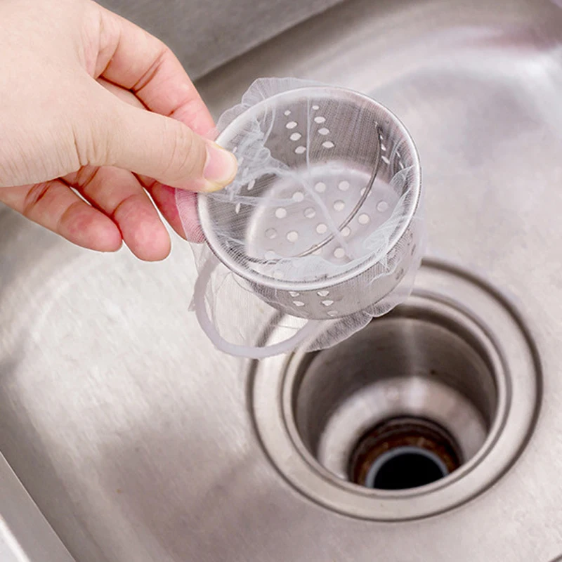 30/100 Pcs Residue Collector Sink Strainer Filter Net Bag Kitchen Bathroom Hair Isolation Clogging Prevent Drain 25 | Дом и сад