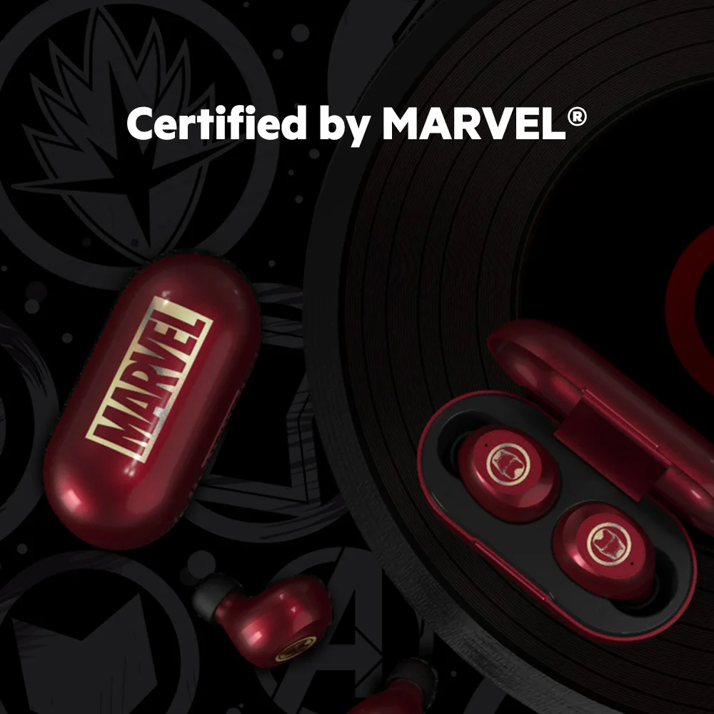 Беспроводные наушники Marvel сертифицированные Mini Bluetooth V5.0 TWS с изображением