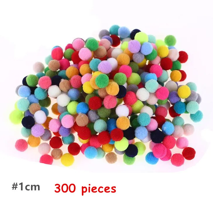 BS94-1cm-300pcs 1 1,5 2 2,5 3 см большой средний маленький цветной шерстяной шар для мальчиков и девочек Игрушки для детского сада ручной работы материалы плюшевая палочка помпоны BS94 - Цвет: BS94-1cm-300pcs