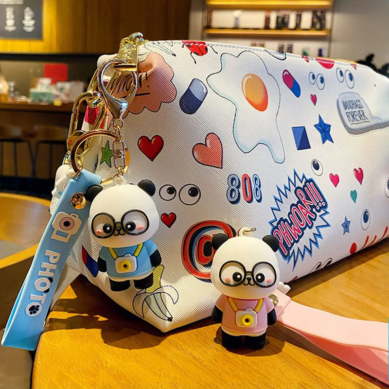 Креативный милый брелок для ключей с камерой в виде панды трендовый мультяшный