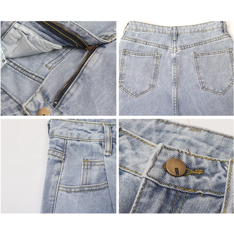 

Women's Jeans 2021 Streetwear High Waist Denim Wide Leg Trouser Vintage Casual Y2K Baggy Blue Girl Student Straight Long Pants