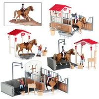 farm animals rider feeder horse stable stall wash area riding school sets rabbit hutch chicken coop corral fence model kids toys