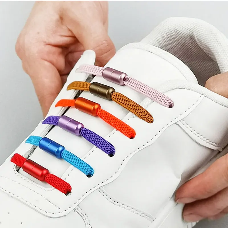 

1Pair No tie Shoelaces Round Elastic Shoe Laces For Kids And Adult Sneakers Shoelace Quick Lazy Laces multicolor Shoestrings