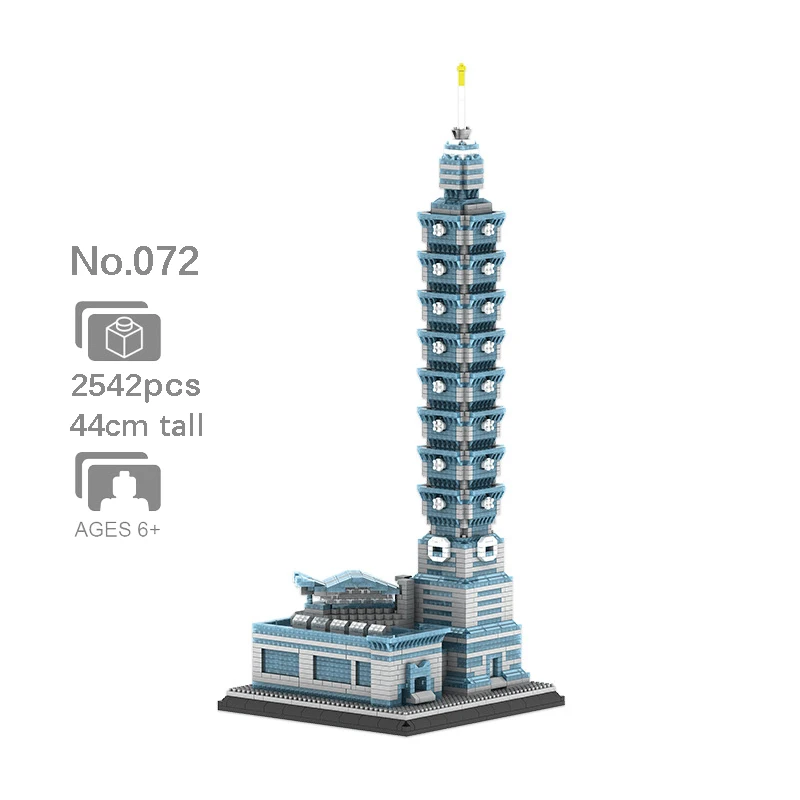 

Taipei 101 Building Mini Building Block 3D DIY Micro Diamond Brick Famous Architecture London Big Ben Gift Toy