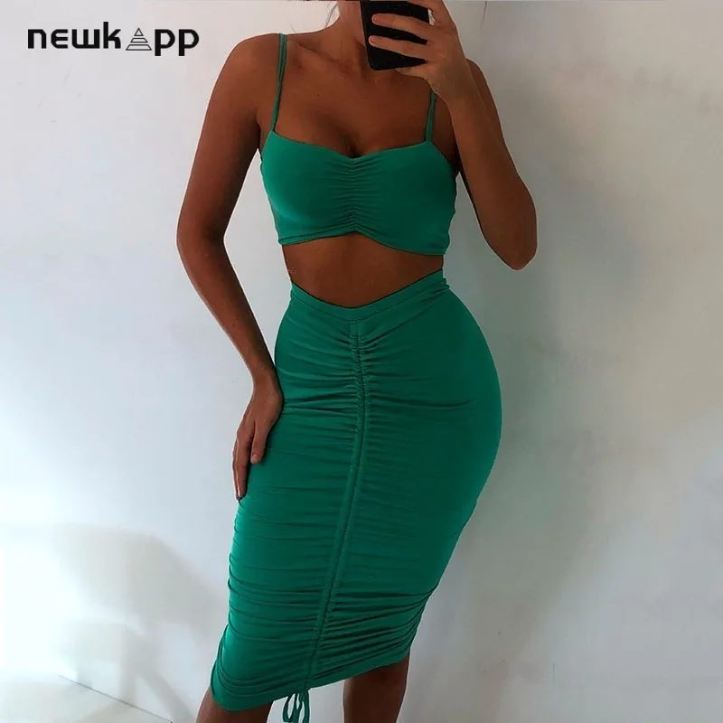 Женское Плиссированное вечернее платье комплект из 2 предметов весенний