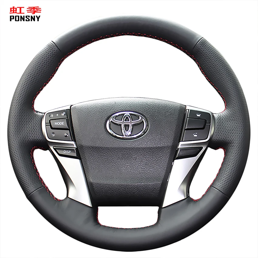 Чехлы для руля автомобиля PONSNY из искусственной кожи Toyota Reiz Mark X 2009 2015 черные