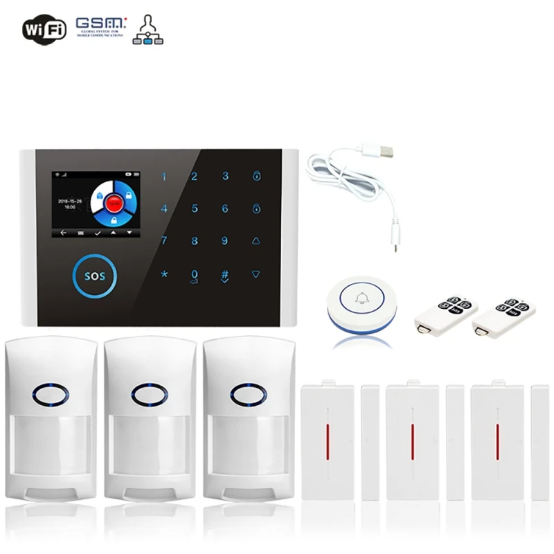 Wifi/GSM/4G GPRS сигнализация беспроводной инфракрасный умный мониторинг системы домашней безопасности хост ЖК-дисплей/SOS/мобильный телефон дистанционное управление