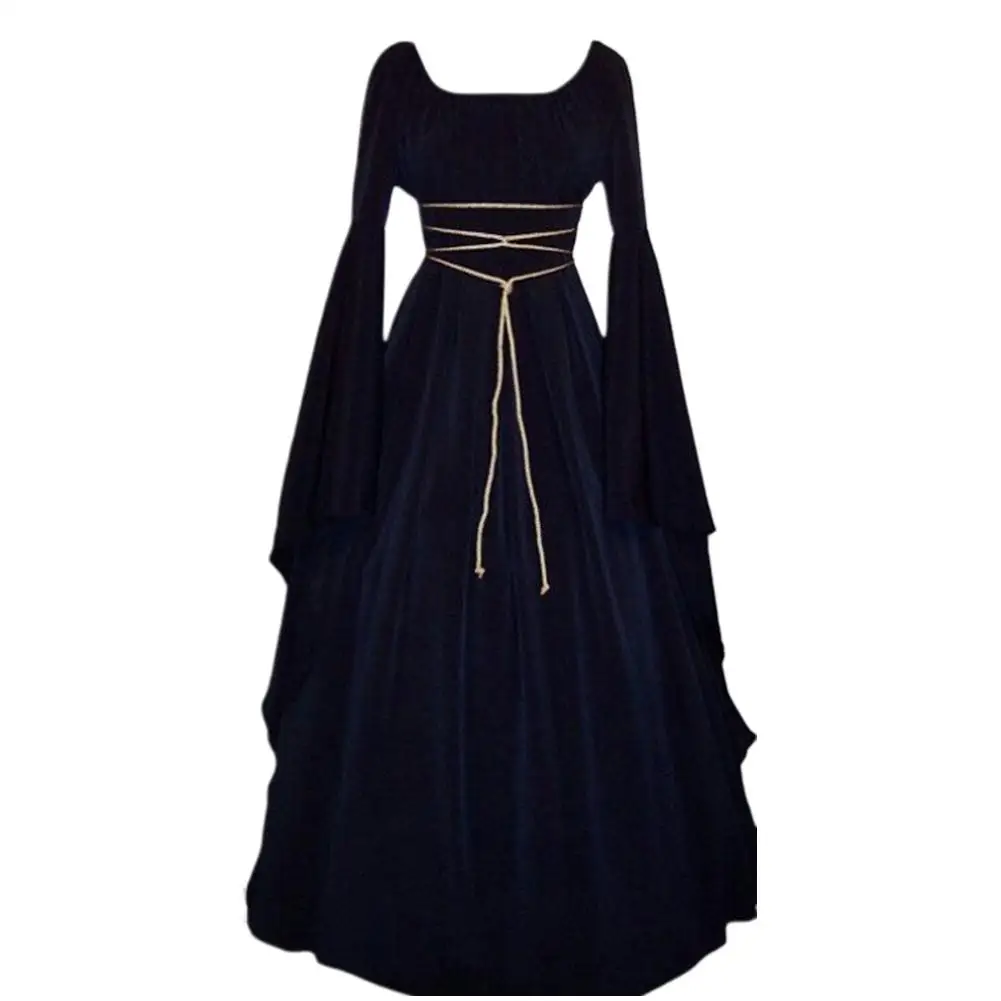 Женский Королевский стиль длинные платья платье с длинными рукавами круглый