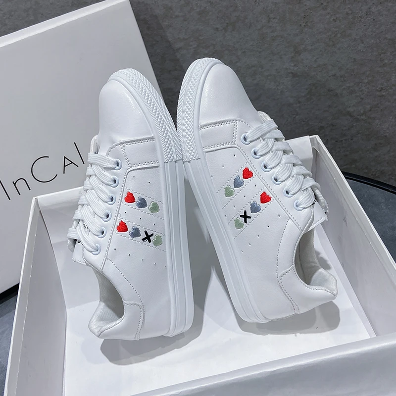 

Женские кожаные кроссовки, Повседневные Удобные белые кроссовки на платформе с вулканизированной подошвой, весна 2022