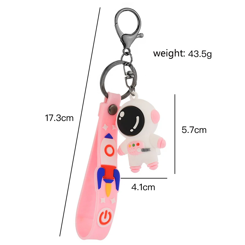 

Creative Space Astronaut Rocket Planet Keychain Cute Cartoon Spaceman Universe Astronauta Anime PVC Keyring Women Bag Jewelry