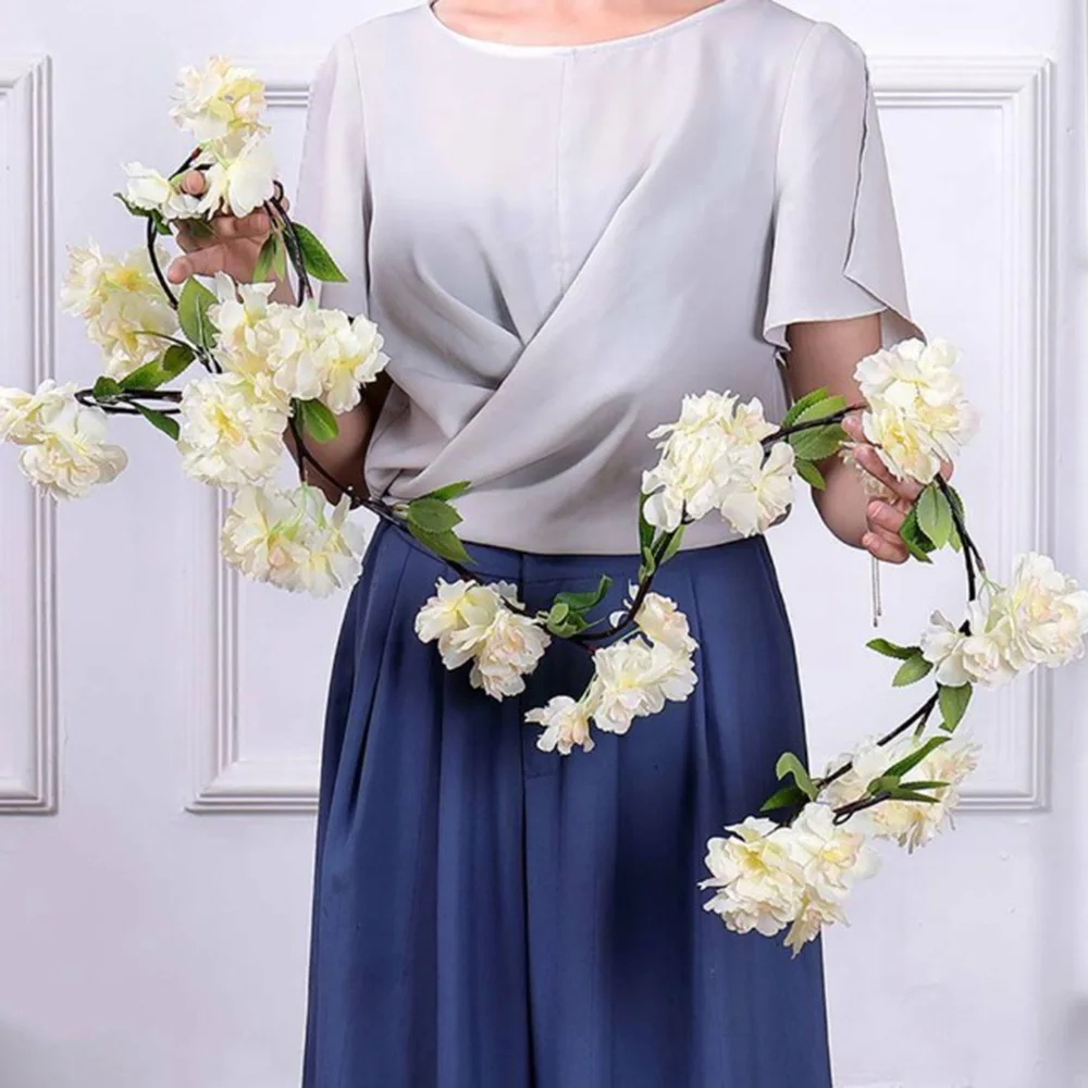 Искусственная Свадебная гирлянда 18 головок вишневые цветы лозы декоративная