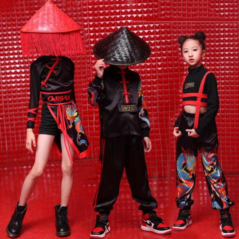 Новинка танцевальные костюмы в стиле хип хоп для мальчиков и девочек китайском