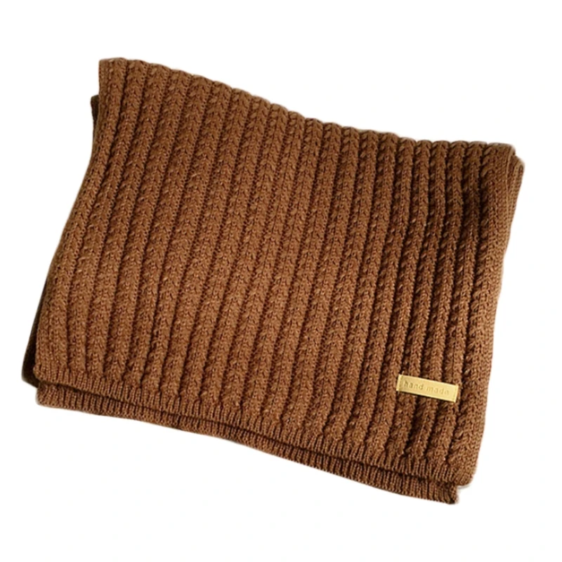 

Women Chunky Crochet Knit Long Scarf Harajuku Solid Color Thick Warm Shawl Wrap