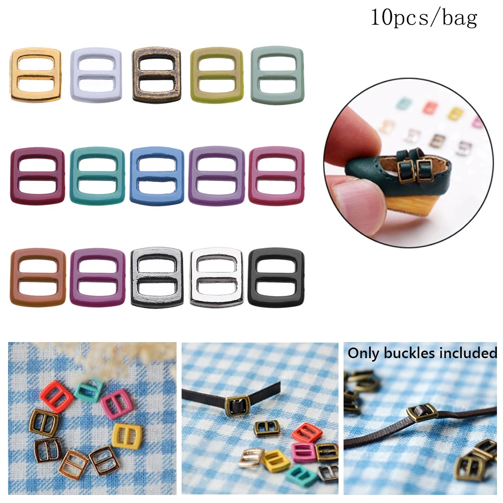 10 шт. 5*6 мм новейшая кукла мини пряжка для кукольной одежды ультра-маленький Tri-glide ремень пряжки для сумок пряжки куклы DIY кнопки обувь аксессуары