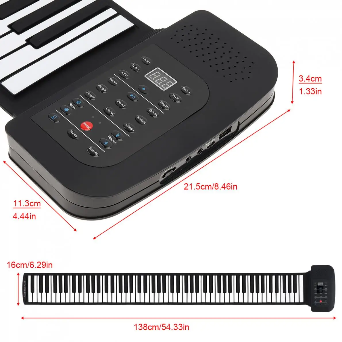 88 клавиш свернутый Электронный фортепиано перезаряжаемые силиконовые гибкие